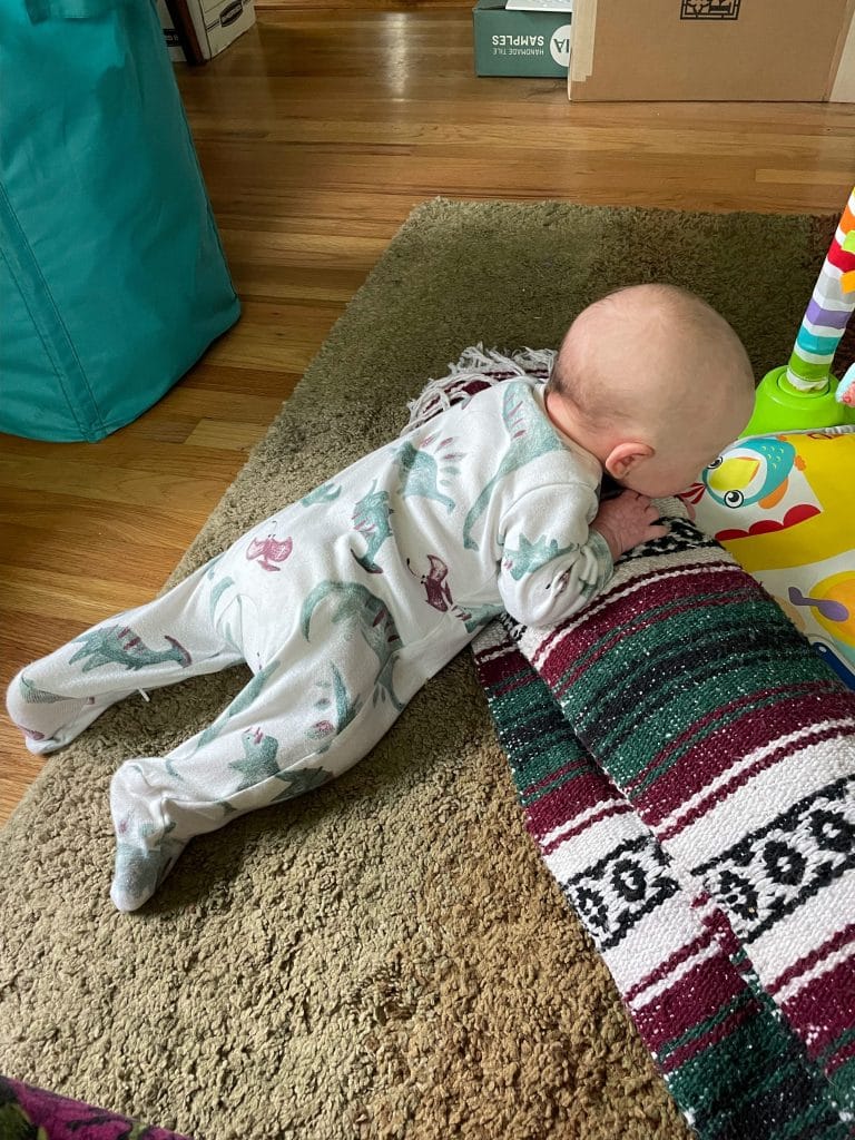 Baby engaged during tummy time